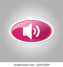 Voulme Elliptical Pink Vector Web Button Icon