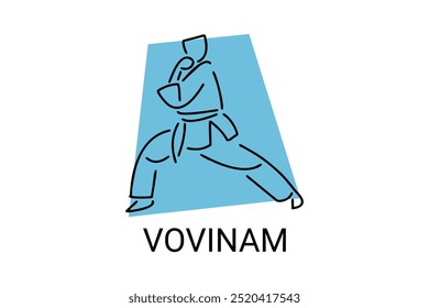 vovinam sport vector line icon. vovinam fighter sport. sign. sport pictogram illustration