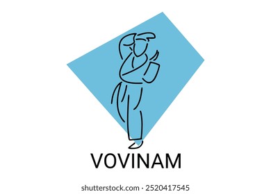 vovinam sport vector line icon. vovinam fighter sport. sign. sport pictogram illustration