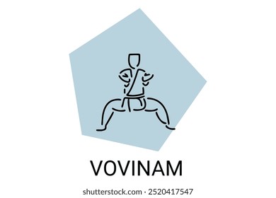 vovinam sport vector line icon. vovinam fighter sport. sign. sport pictogram illustration