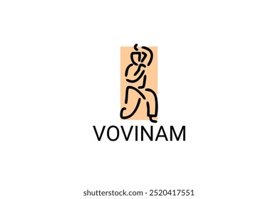 vovinam sport vector line icon. vovinam fighter sport. sign. sport pictogram illustration