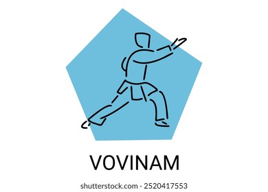 vovinam sport vector line icon. vovinam fighter sport. sign. sport pictogram illustration