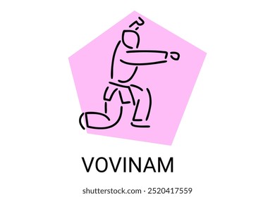 vovinam sport vector line icon. vovinam fighter sport. sign. sport pictogram illustration