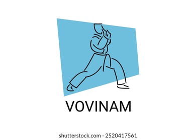 vovinam sport vector line icon. vovinam fighter sport. sign. sport pictogram illustration