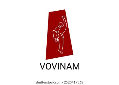 vovinam sport vector line icon. vovinam fighter sport. sign. sport pictogram illustration