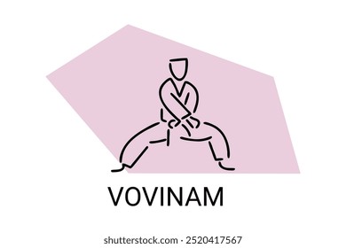 vovinam sport vector line icon. vovinam fighter sport. sign. sport pictogram illustration