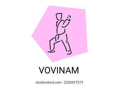 vovinam sport vector line icon. vovinam fighter sport. sign. sport pictogram illustration