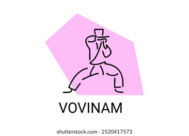 vovinam sport vector line icon. vovinam fighter sport. sign. sport pictogram illustration