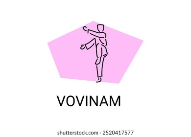 vovinam sport vector line icon. vovinam fighter sport. sign. sport pictogram illustration