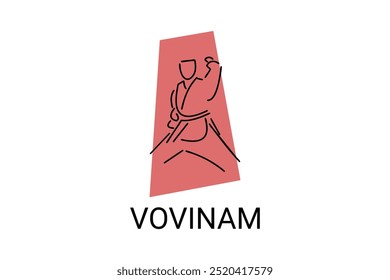 vovinam sport vector line icon. vovinam fighter sport. sign. sport pictogram illustration