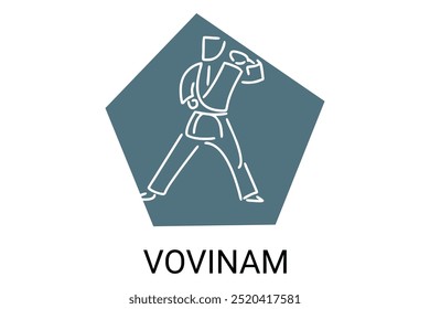 vovinam sport vector line icon. vovinam fighter sport. sign. sport pictogram illustration