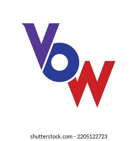 VOW, WOV Alphabets Letters Logo Monogram with white background