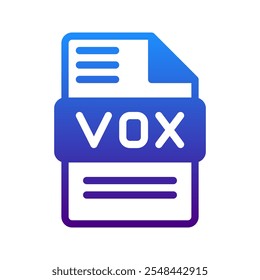 Vox audio file format icon with creative gradient design