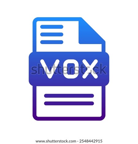 Vox audio file format icon with creative gradient design