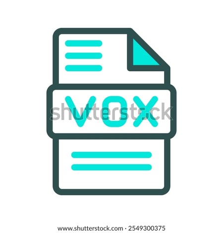 Vox elegant outline design with a touch of color for audio files