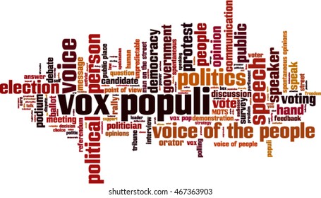 Vox Populi Word Cloud Concept. Vector Illustration