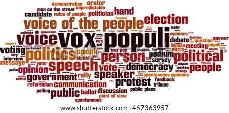 Vox populi word cloud concept. Vector illustration