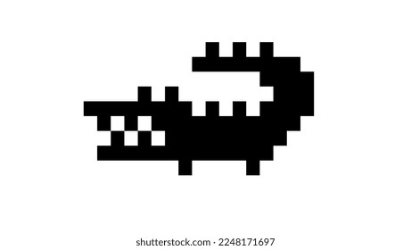 Voxel crocodile silhouette, high quality vector