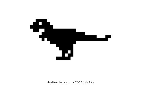 voxel tyrannosaurus rex, black isolated silhouette