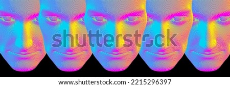 Similar – Image, Stock Photo Anonymous crowd of people goes through hall of a trade fair or airport