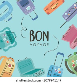 voyage bag card with baggage