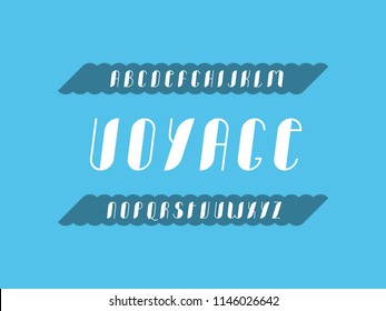  Voyage cursive font. Vector alphabet letters. Typeface design. 
