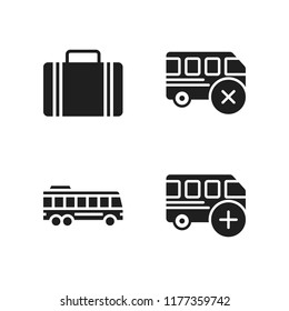 voyage icon. 4 voyage vector icons set. bus and suitcase icons for web and design about voyage theme