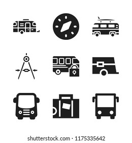 voyage icon. 9 voyage vector icons set. bus, caravan and suitcase icons for web and design about voyage theme