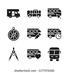 voyage icon. 9 voyage vector icons set. bus, compass and compasses icons for web and design about voyage theme