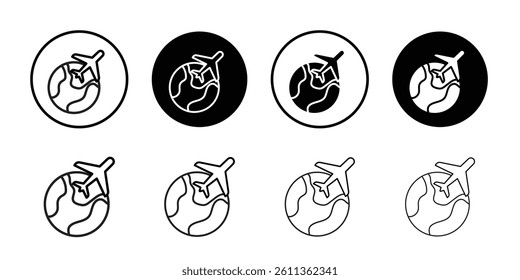 voyage icon Flat art illustration in outline