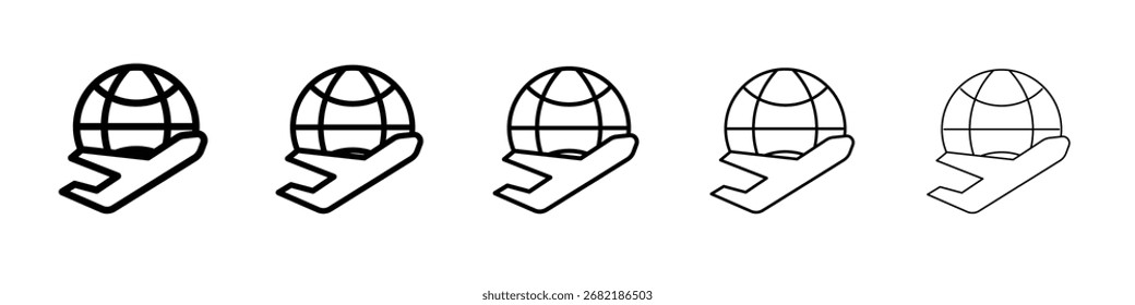 ícone viagem plano ilustração definir logotipo