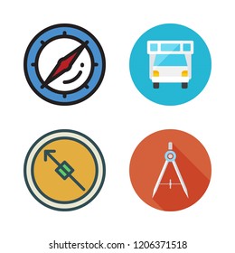 voyage icon set. vector set about caravan and compass icons set.