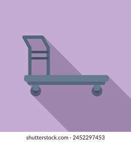 Voyage luggage trolley icon flat vector. Move help. Balance packing