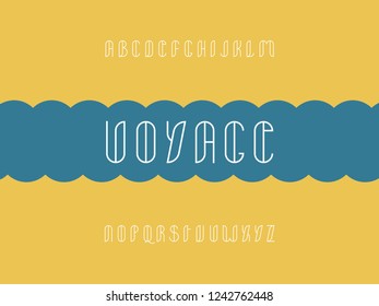 Voyage stroke font. Vector alphabet letters. Typeface design