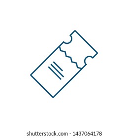 Voyage ticket outline vector icon