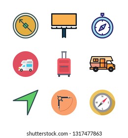 voyage vector icon set