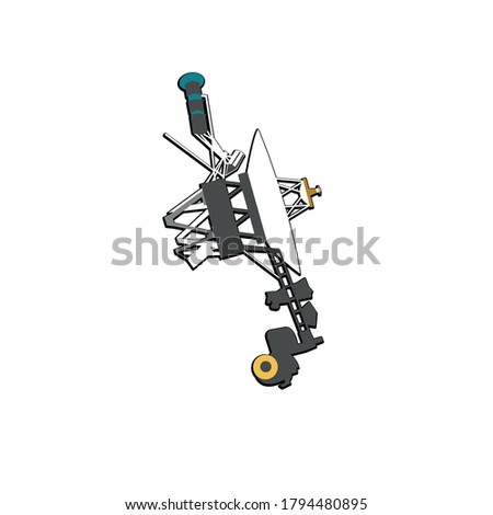 Voyager 1 is a space probe that was launched by NASA on 1977. vector