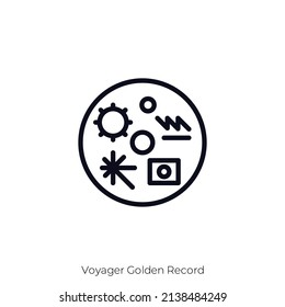 Voyager Golden Record icon. Outline style icon design isolated on white background