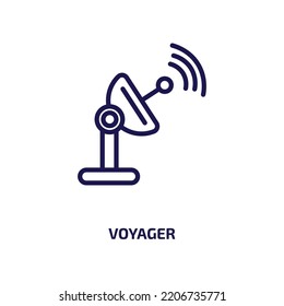 voyager icon from astronomy collection. Thin linear voyager, tourism, vacation outline icon isolated on white background. Line vector voyager sign, symbol for web and mobile