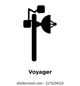 Voyager icon vector isolated on white background, logo concept of Voyager sign on transparent background, filled black symbol