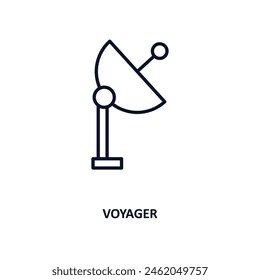 voyager outline icon.  Thin line icon from astronomy collection. Editable vector isolated on white background