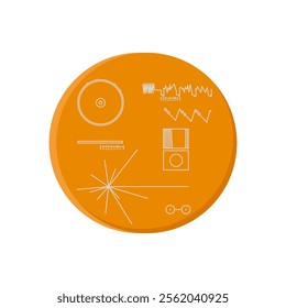 Voyager Record, Space Vector Illustration, Isolated