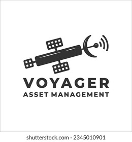 voyager satellite vector logo design