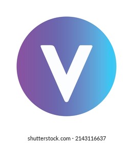Voyager Token Cryptocurrency icon. VGX token symbol. Cryptocurrency vector icon. Flat Vector illustration - Vector