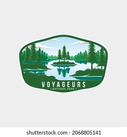 Voyageurs National Park Emblem patch logo illustration on dark background