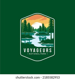 Voyageurs National Park Emblem patch logo illustration on dark background