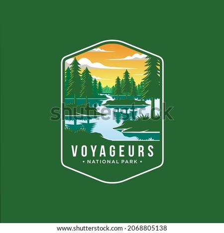 Voyageurs National Park Emblem patch logo illustration on dark background