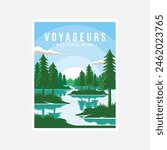 Voyageurs National Park poster vector illustration design