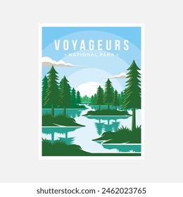 Voyageurs National Park poster Ilustración vectorial de diseño