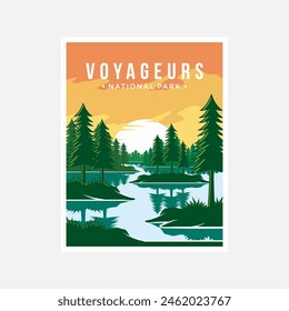 Voyageurs National Park poster vector illustration design